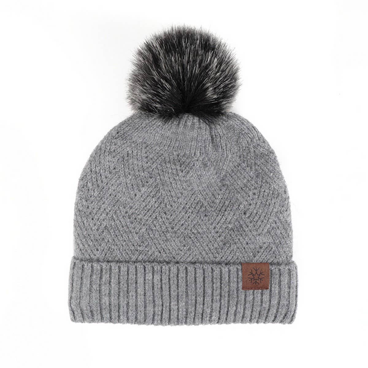 WINTER DOUBLE PLUSH BALL KNITTED HAT FOR WOMEN_CWAH2456