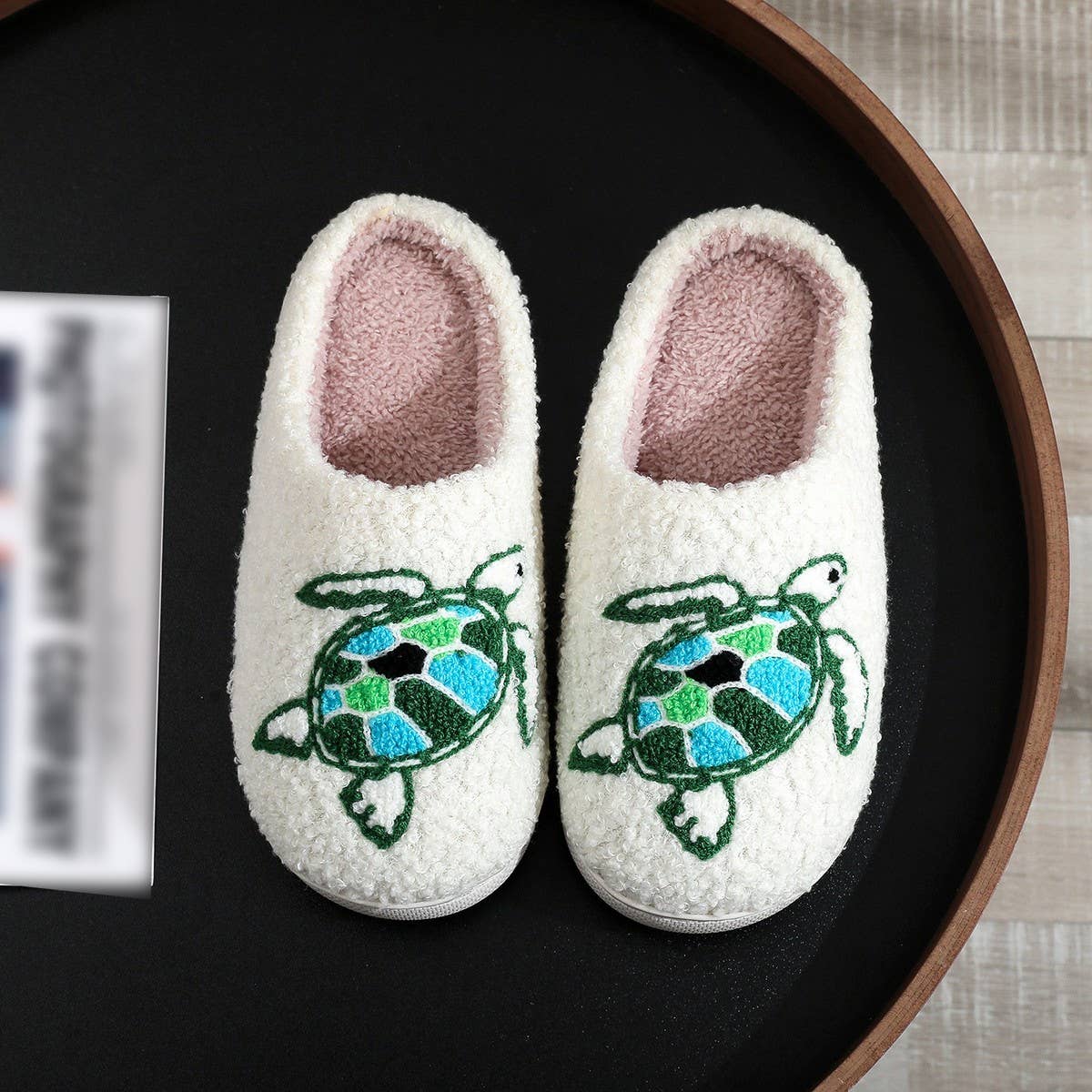 2024 WINTER TURTLE EMBROIDERED COTTON SLIPPERS_CWSHS0875
