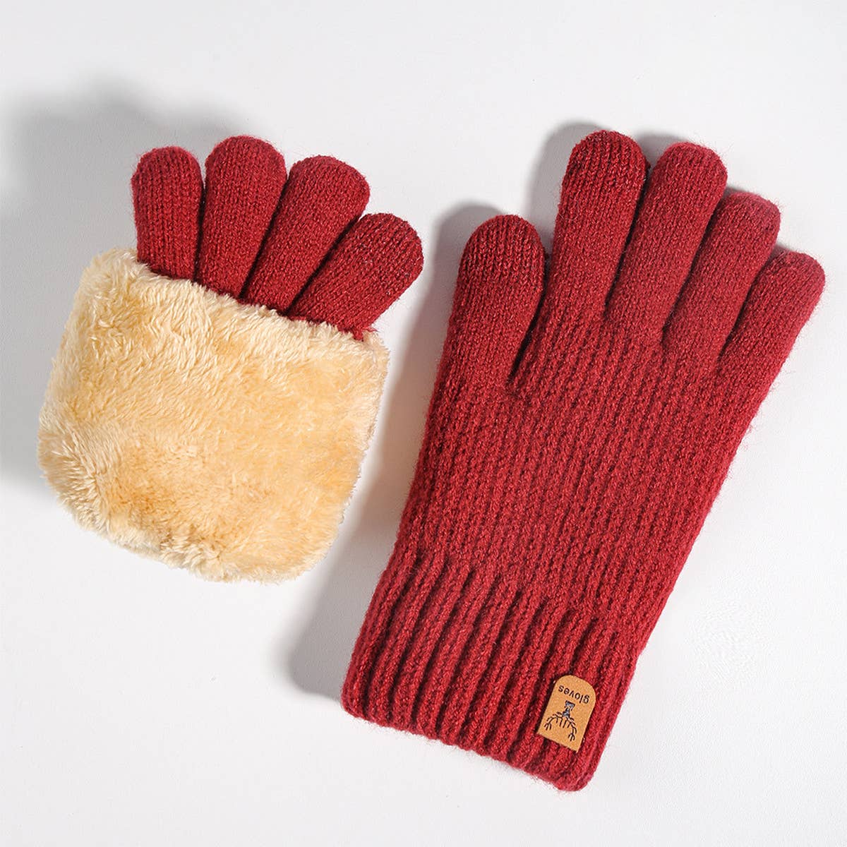 WOMEN CHRISTMAS STYLE COLD-PROOF KNITTED GLOVES_CWAG0121