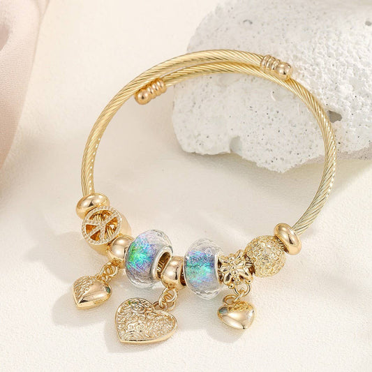 Fashion Gold Steel Bracelet, Fade-Resistant_CWMM8484