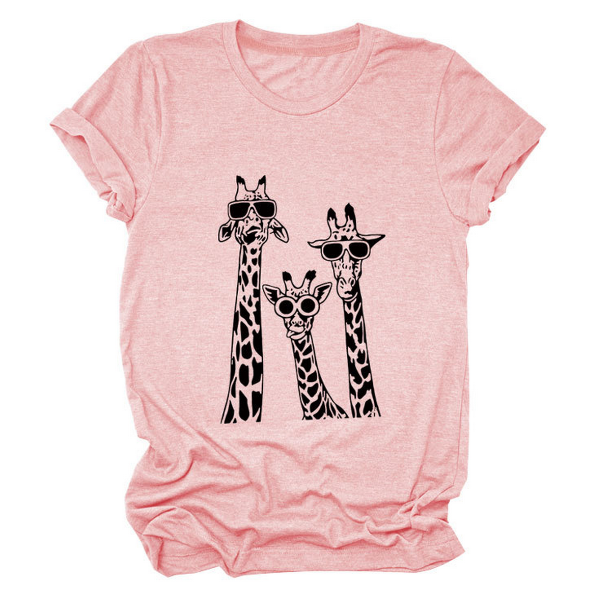 Women's Giraffe Print Casual Summer T-Shirt