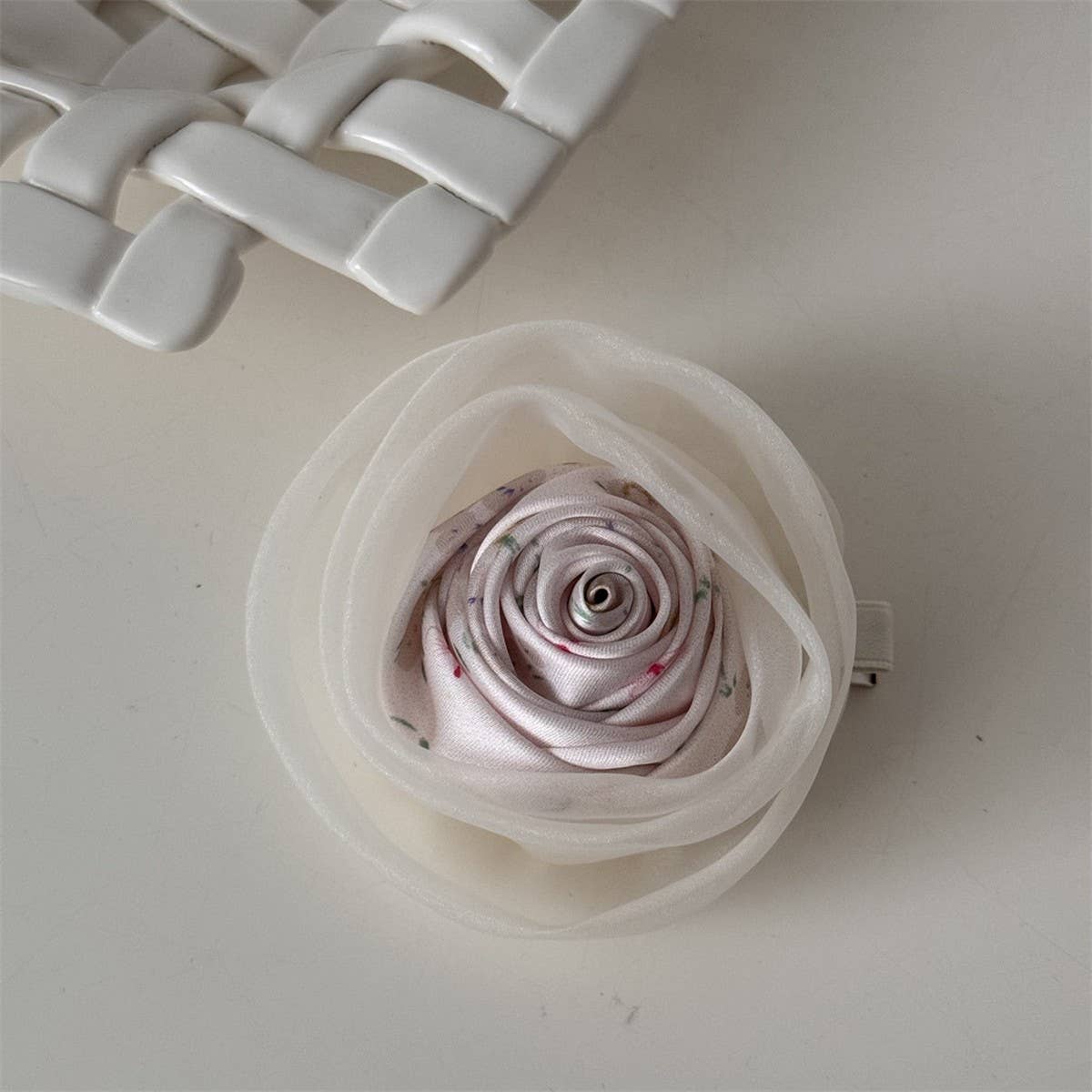 SWEET ROSE PINK HAIR CLIP HAIR ACCESSORY