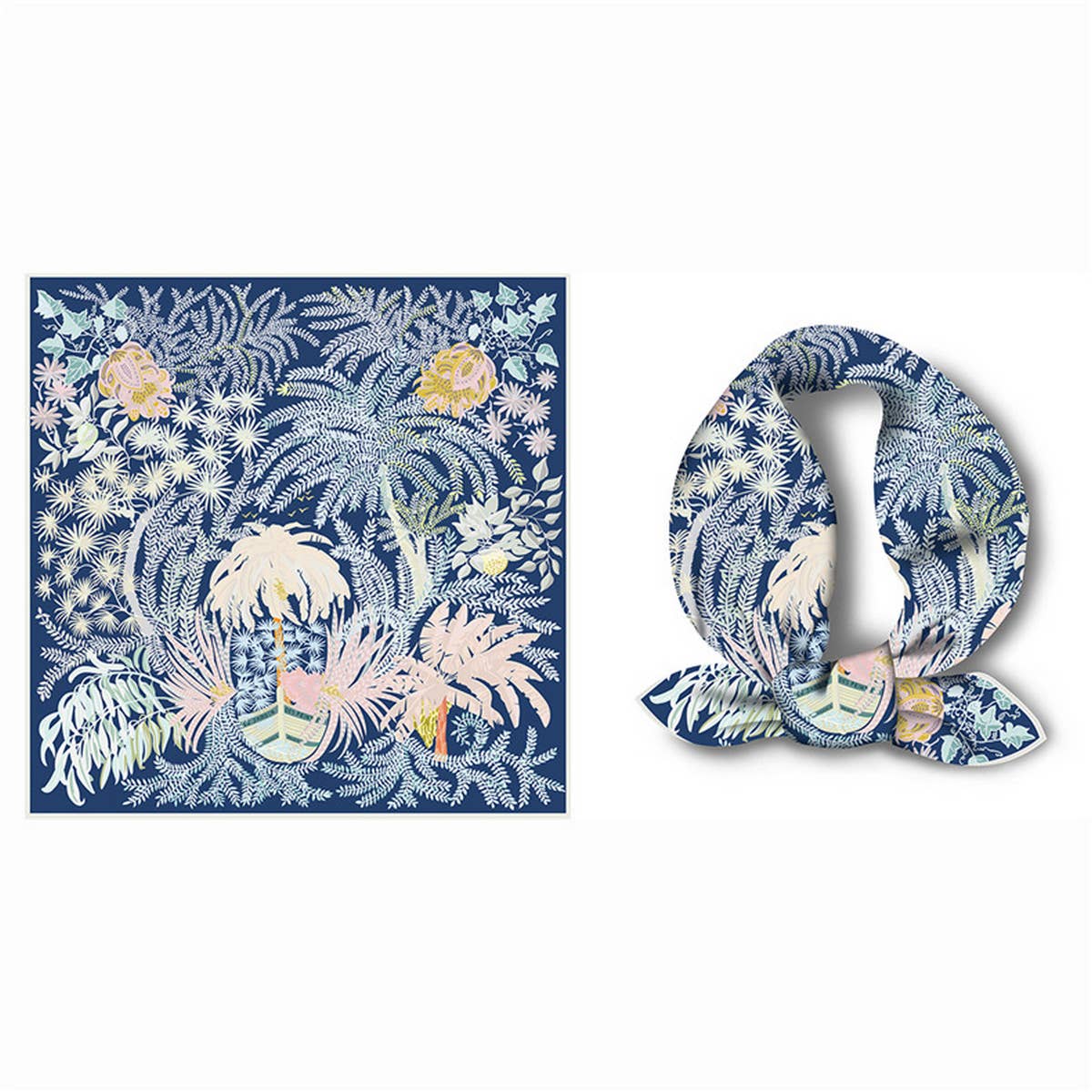 20.9" Silky Satin Square Scarf ??Sweet Cream Style_CWASC0642