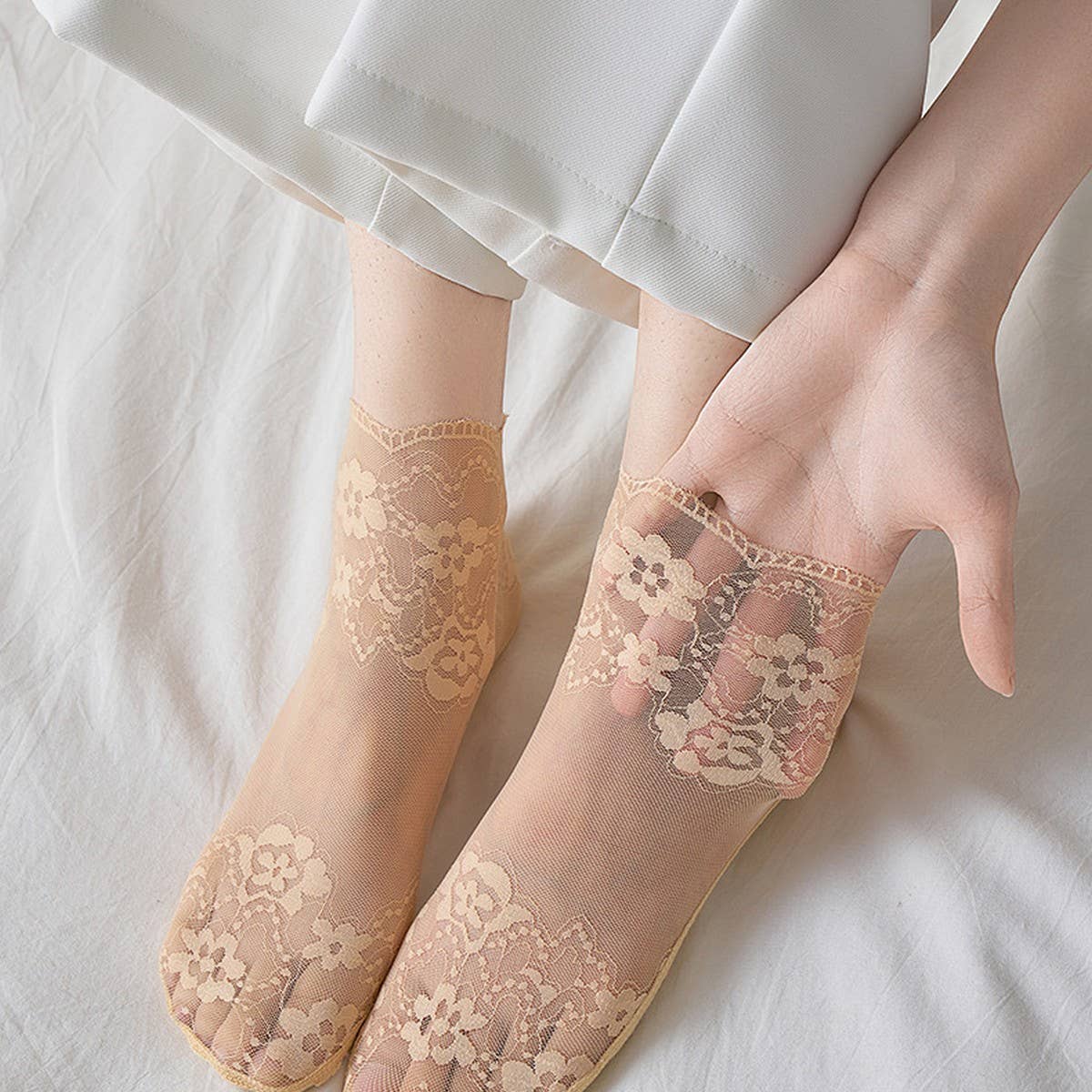 THIN SHORT SOCKS FOR SUMMER MESH LACE SOCKS