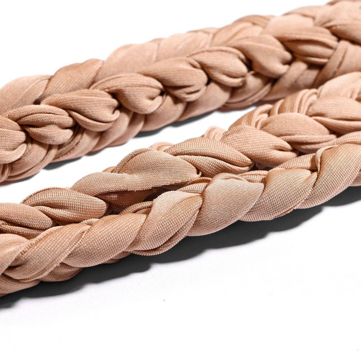 TWO MILK SILK SOLID COLOR BRAIDED HEADSCARF HAT