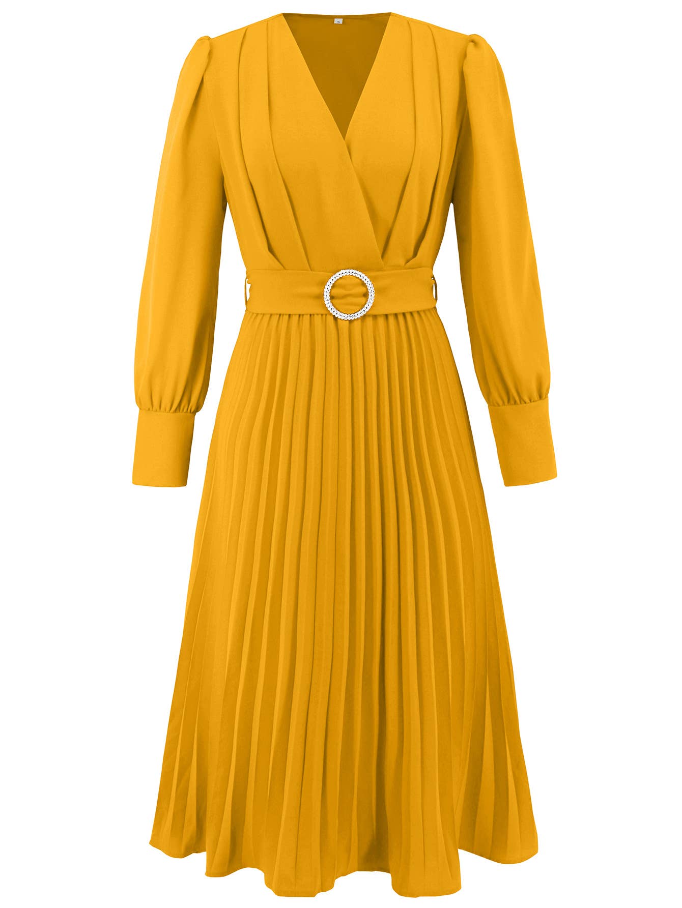 V-neck fashion,slimming elegant pleated dress