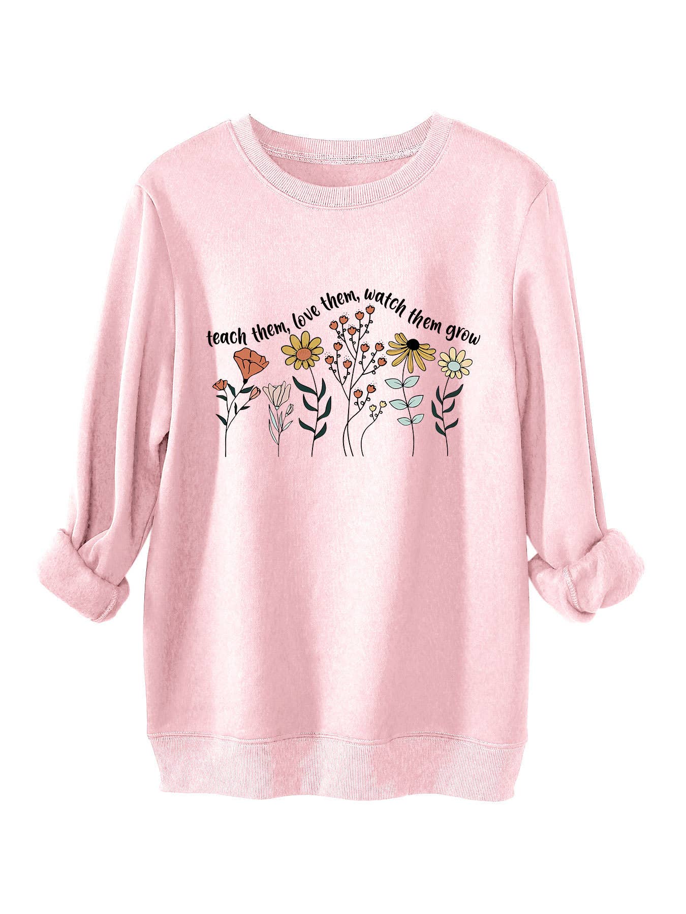 Teach them love printed thickened warm hoodie
