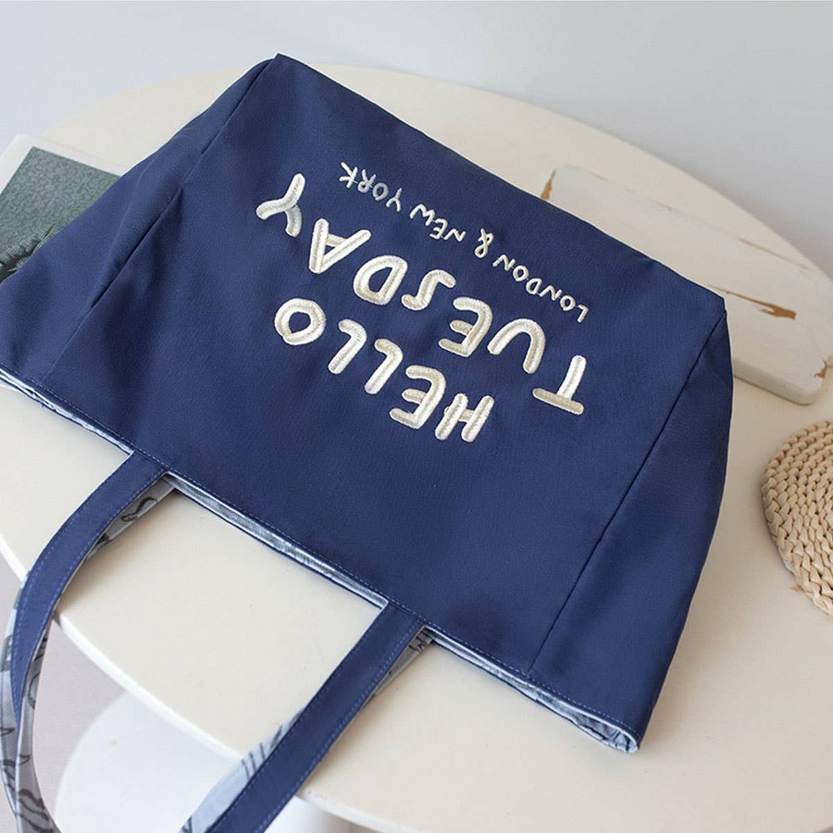 Embroidered Lazy Style Large Canvas Tote for Women_CWAB5642