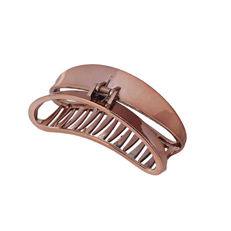 Metallic simple fashion half round hair claw