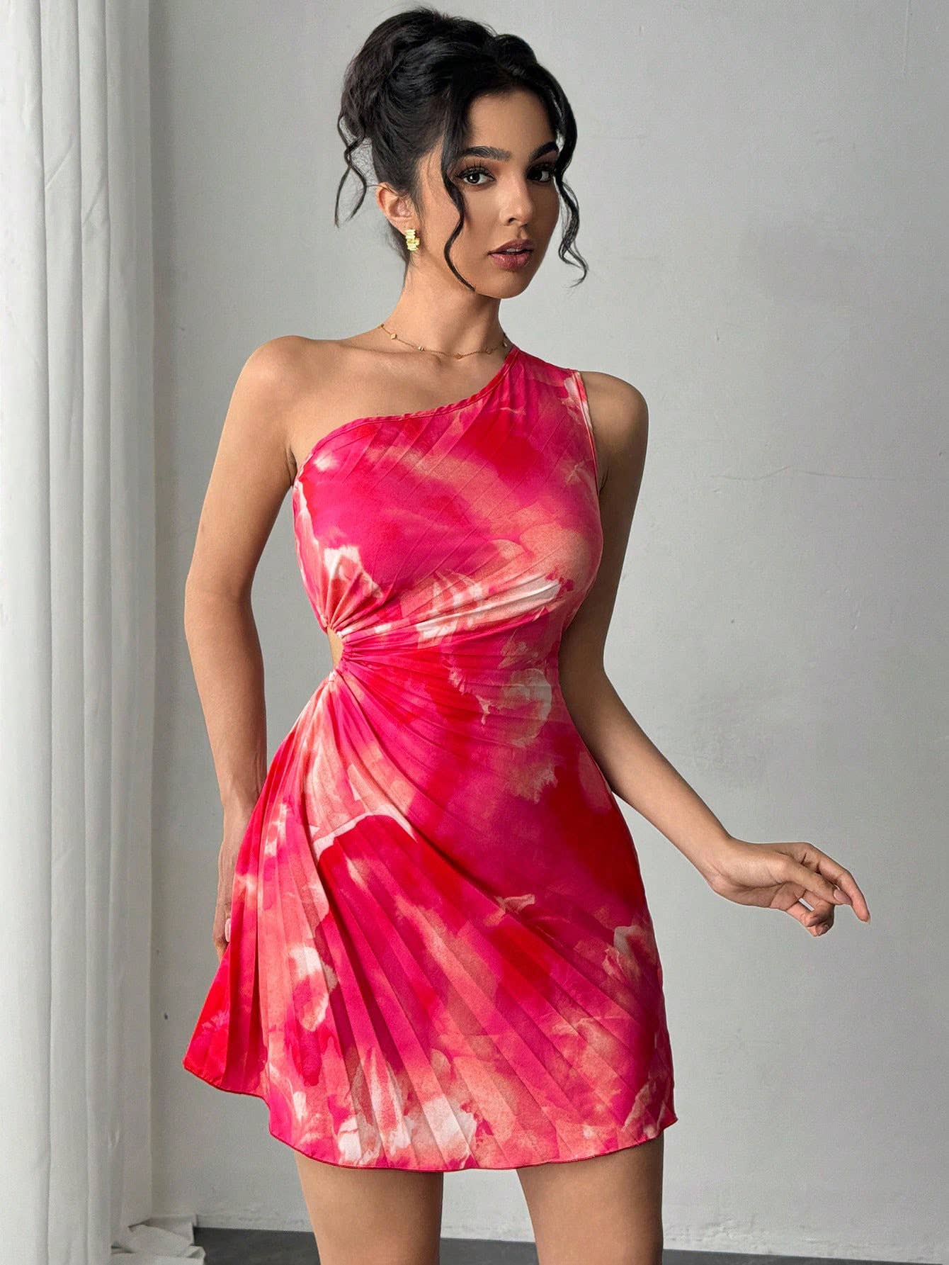 One shoulder sleeveless high Fanny pack hip dress