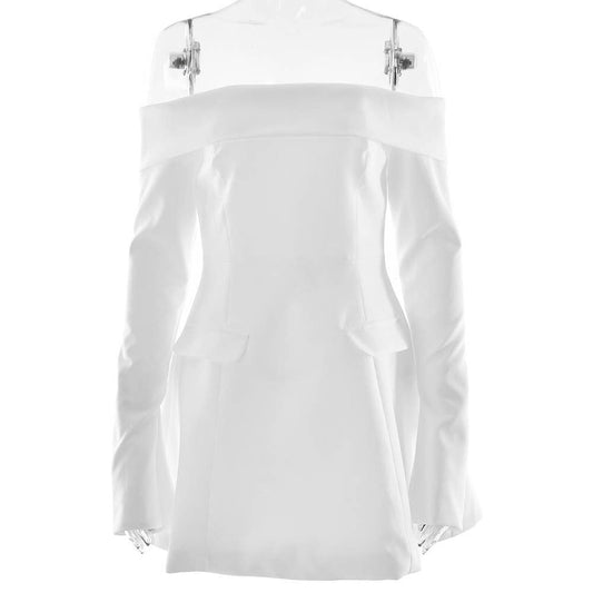 Strapless backless long-sleeved A-line dress