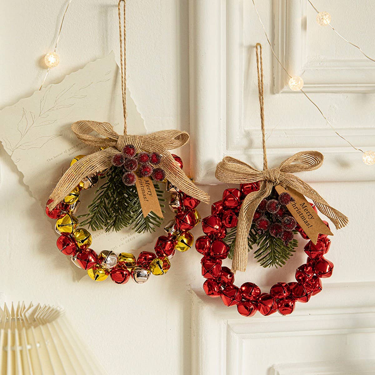 CWMM10375_CHRISTMAS METAL BELL ORNAMENTS TREE WREATH DECOR