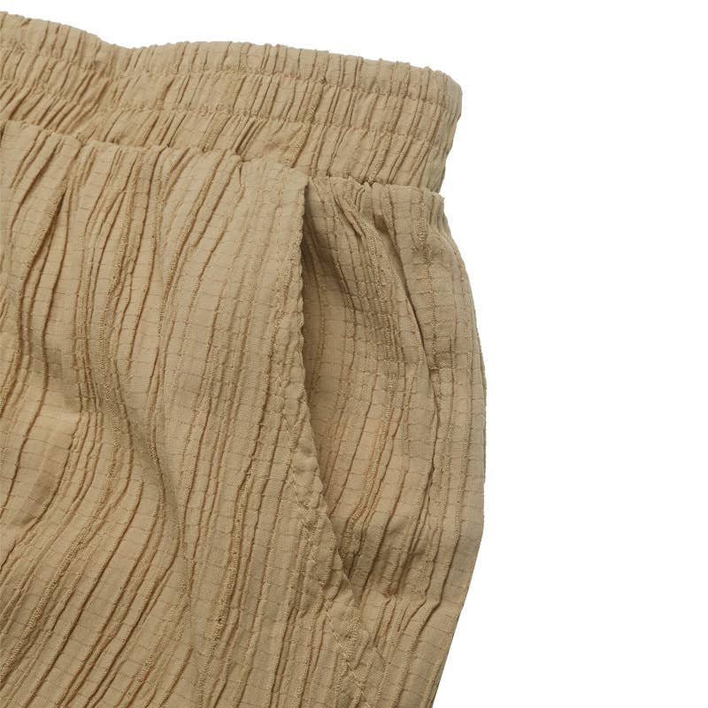 TEXTURE SENSE SOLID COLOR CASUAL FOOT PANTS