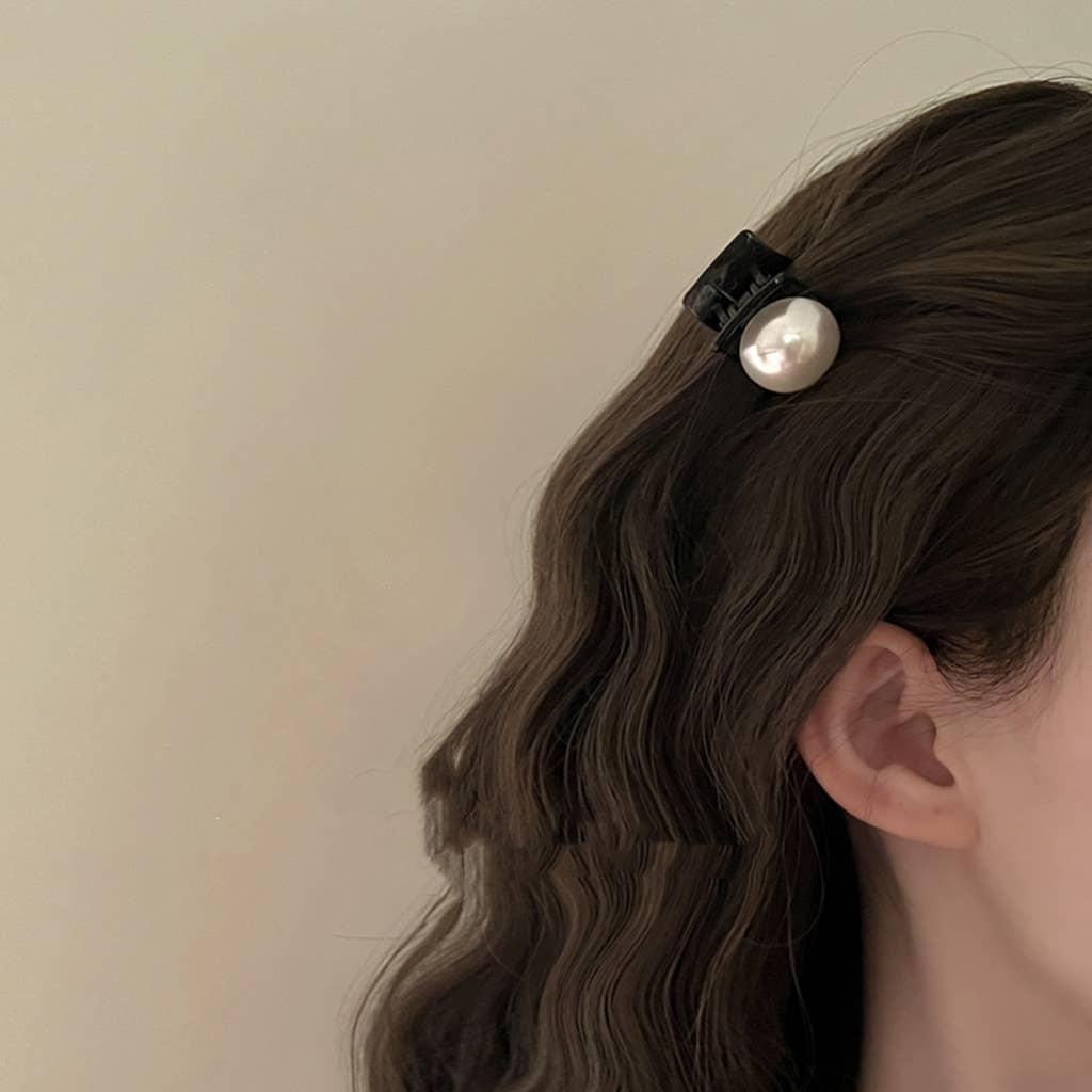 French retro light luxury pearl small gripper