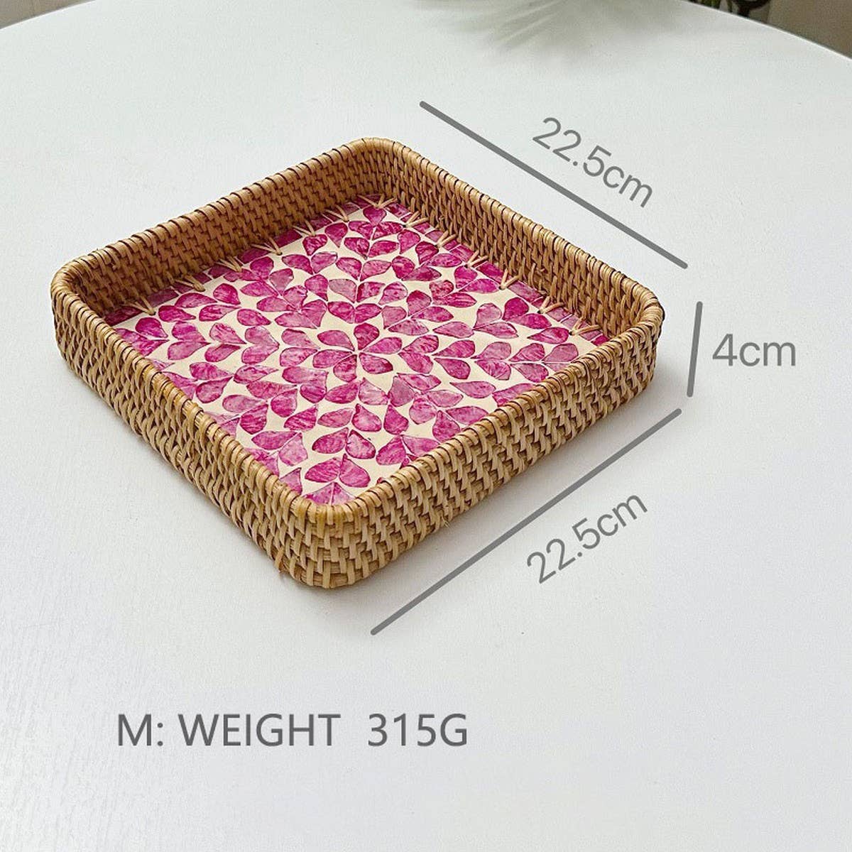 RATTAN COLORFUL SHELL CREATIVE HANDMADE FRUIT PLATE_CWMM4408