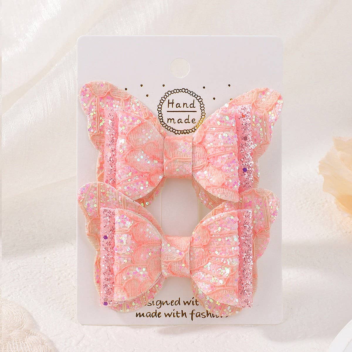 Cute Cartoon Glitter Bow Hair Clip Set