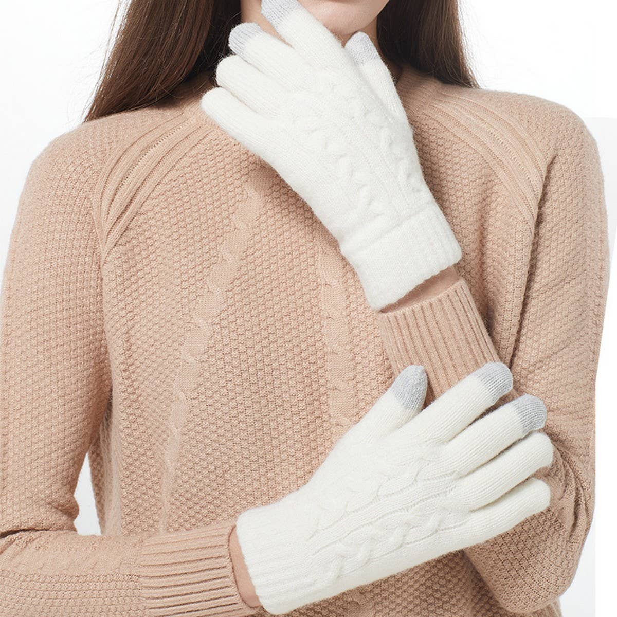 WINTER WOMEN'S WARM TOUCH SCREEN KNITTED GLOVES