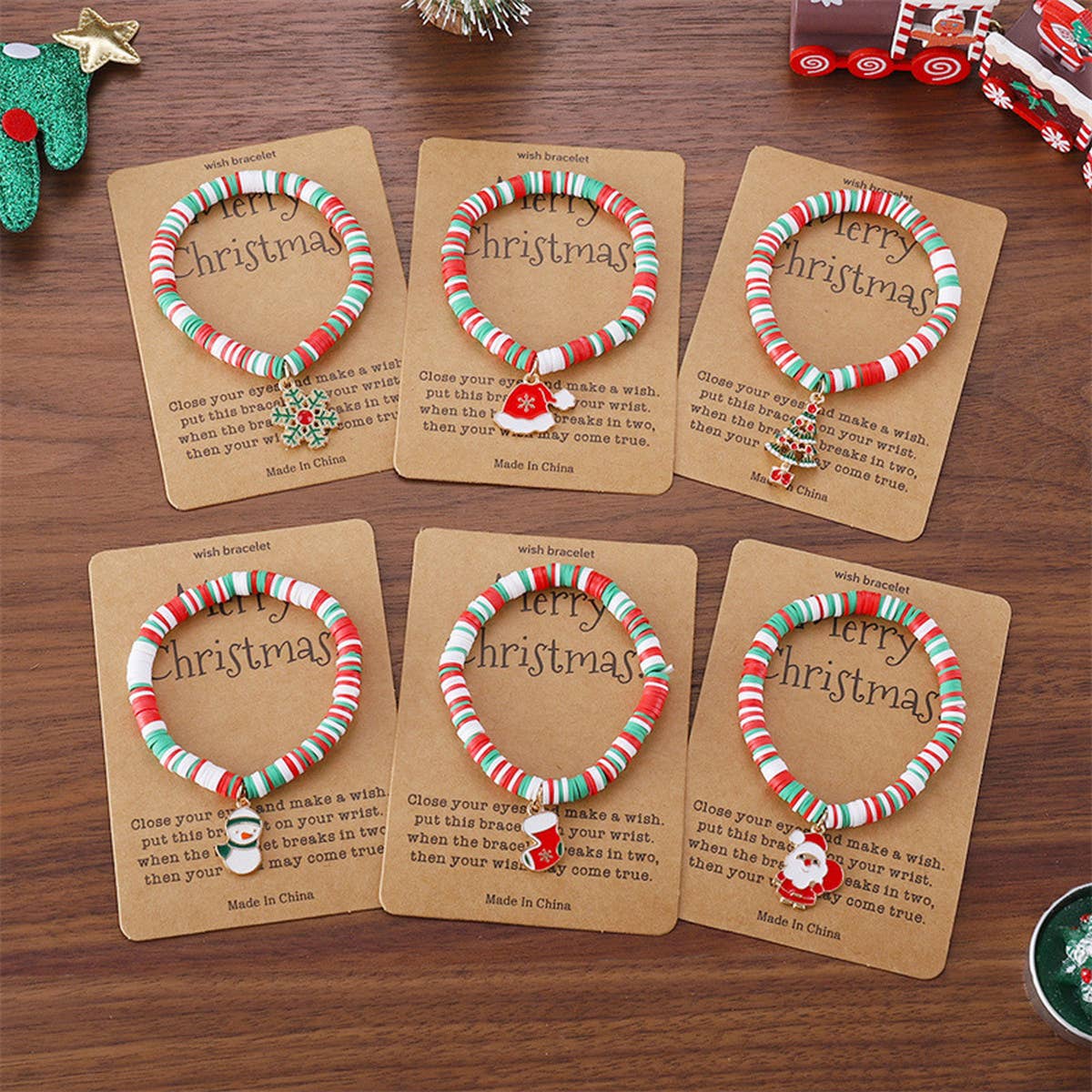 CHRISTMAS WOVEN TREE PAPER CARD MAGNETIC BRACELET