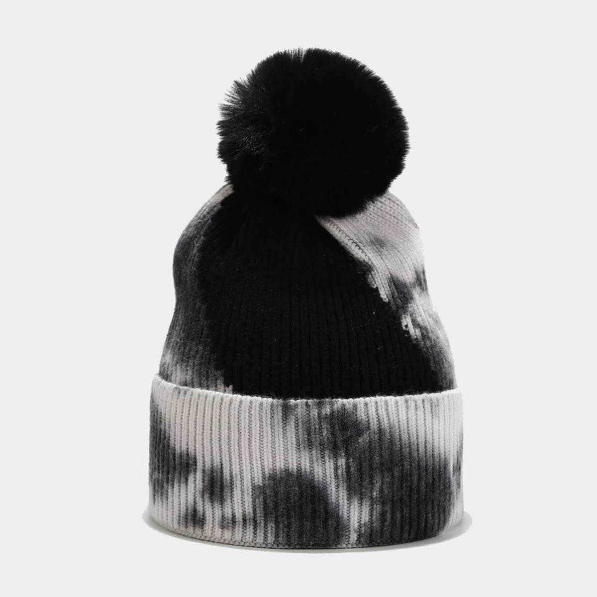 NEW TIE-DYE POM-POM KNITTED HAT_CWAH1619