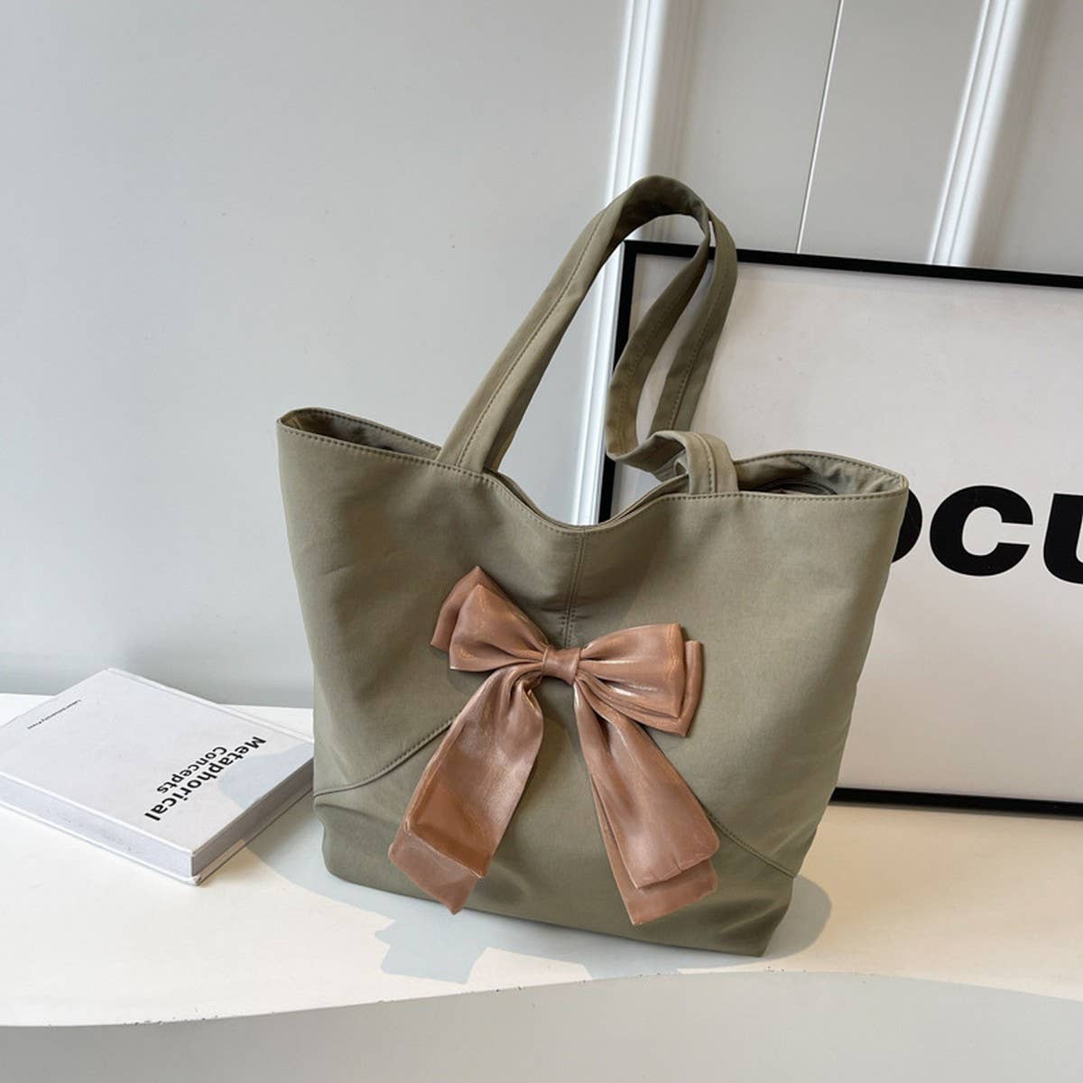SMALL FRESH CASUAL BOW TOTE BAG_CWAB2691