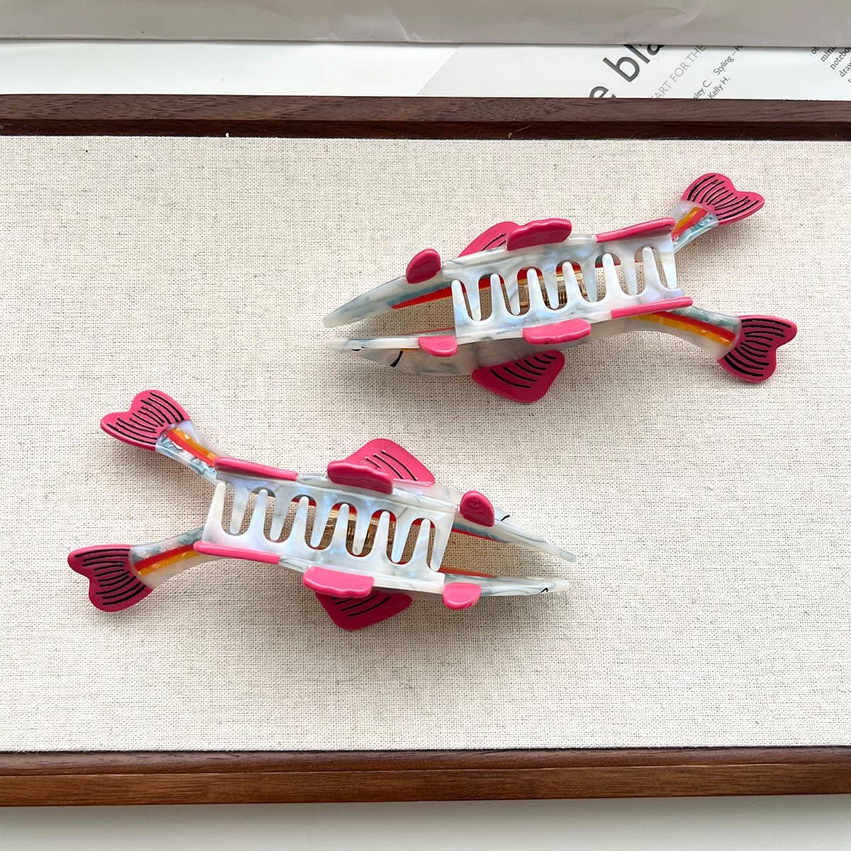 Rainbow Fish Hair Claw ??Ocean Style Acetate Clip_CWAHA5766