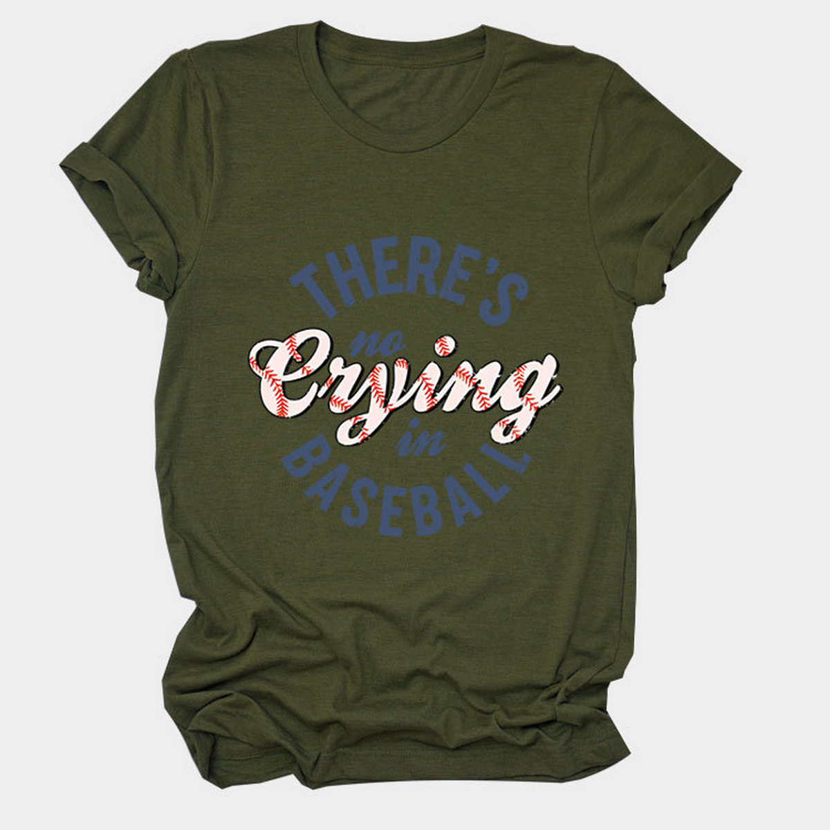 Women??¢s ?œNo Crying in Baseball??Graphic Teep_CWTTSL0481