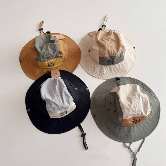 CARTOON CHILDREN'S COLOR MATCHING FISHERMAN HAT_CWAH2868