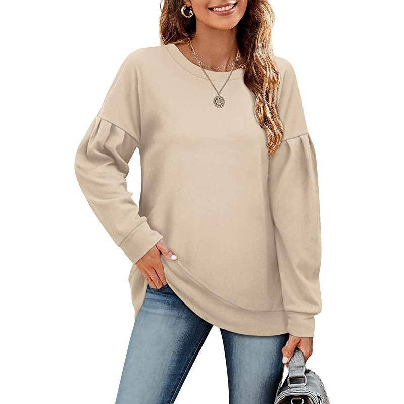 HOODIE CREW-NECK SPLICED LONG-SLEEVED TOP