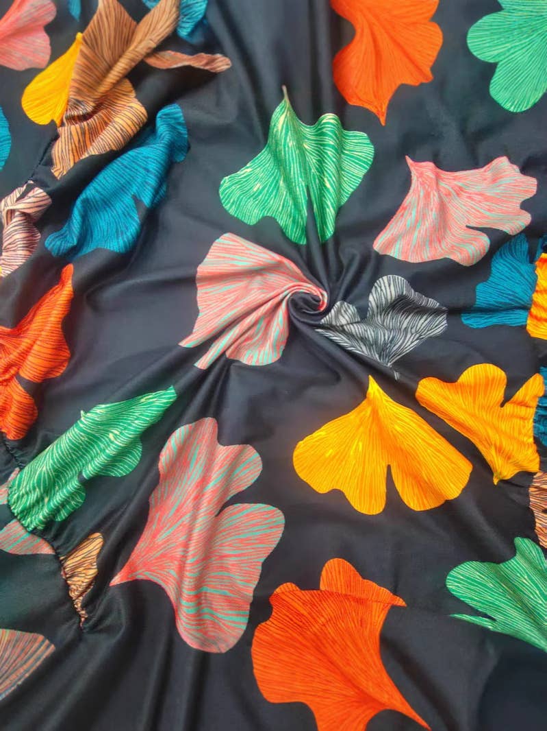 Stylish and elegant printed cotton silk dress