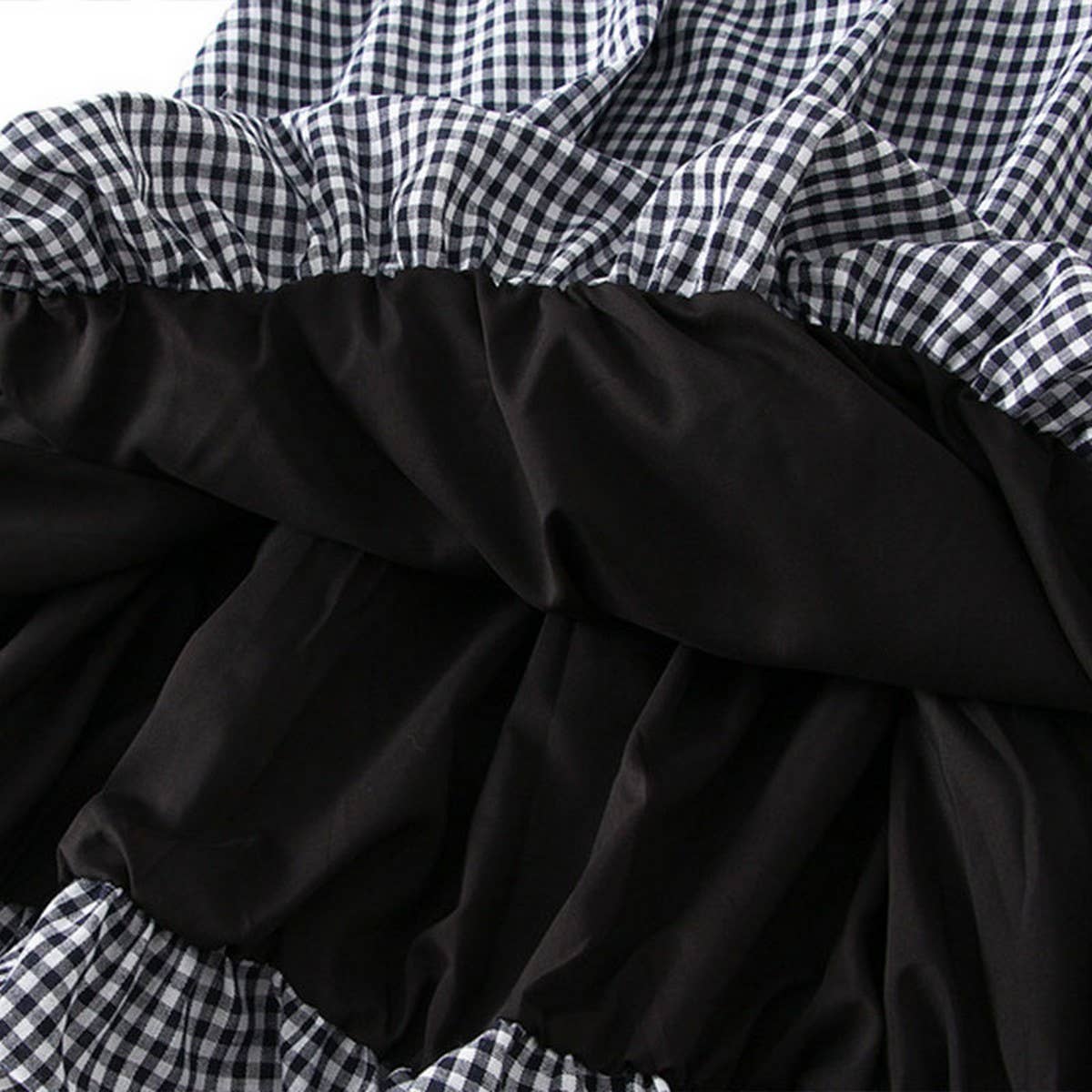 Plaid High-Waist A-Line Lantern Midi Skirt_CWBMS0364