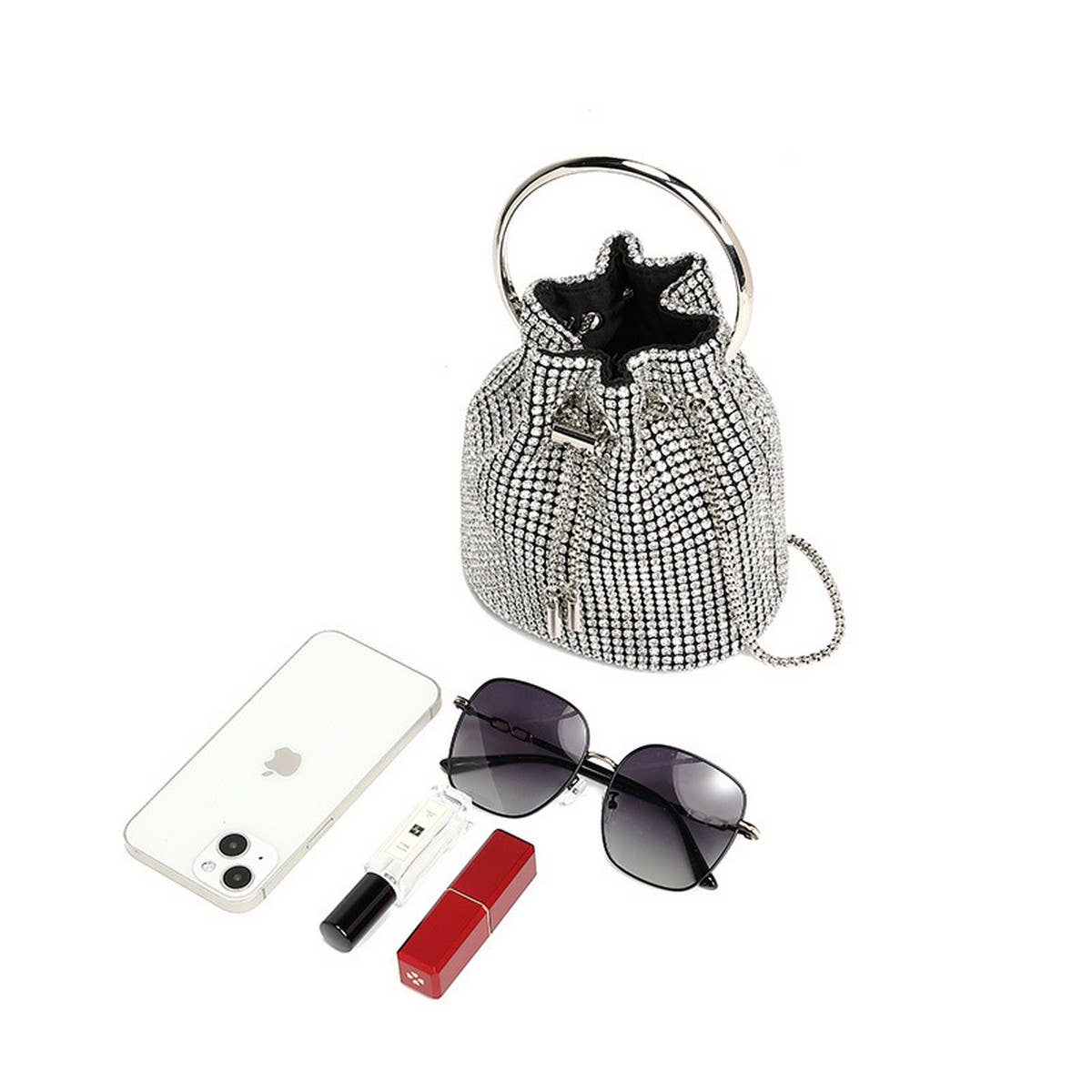 NEW FASHION CHAIN RHINESTONE EVENING BUCKET BAG_CWAB3583