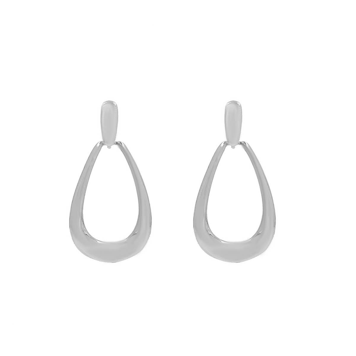 SIMPLE AND VERSATILE GEOMETRIC OVAL EARRINGS