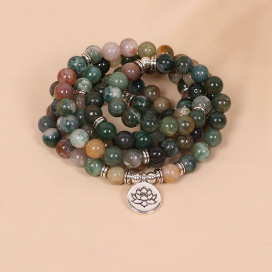 108 INDIAN STONE BEADED BRACELET WITH CHARM_CWAJE3934