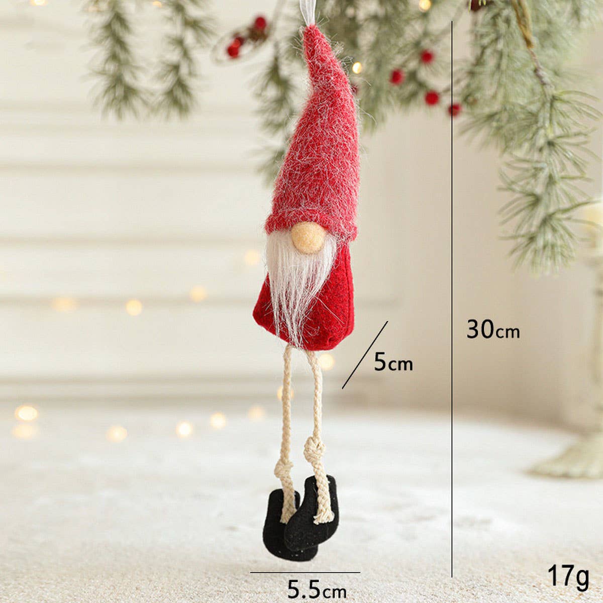 Red Felt Bird Santa Christmas Tree Hanging_CWMM9679