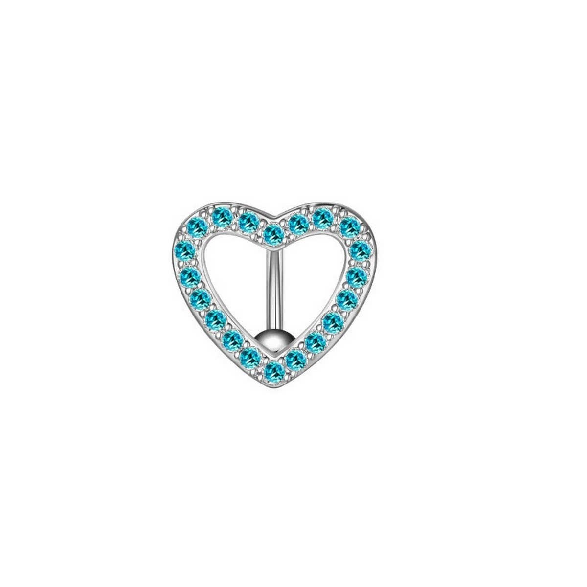Bow Heart CZ Belly Button Ring ??New Design_CWMM9183