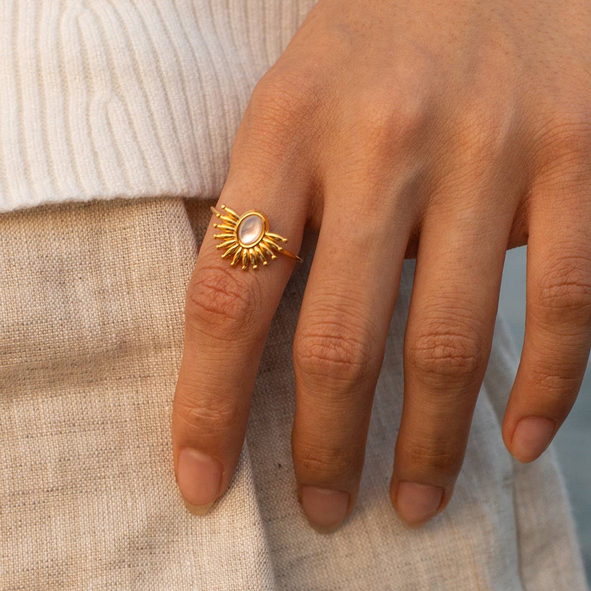 NATURAL STONE RINGS HIGH-END NON-FADING DESIGN