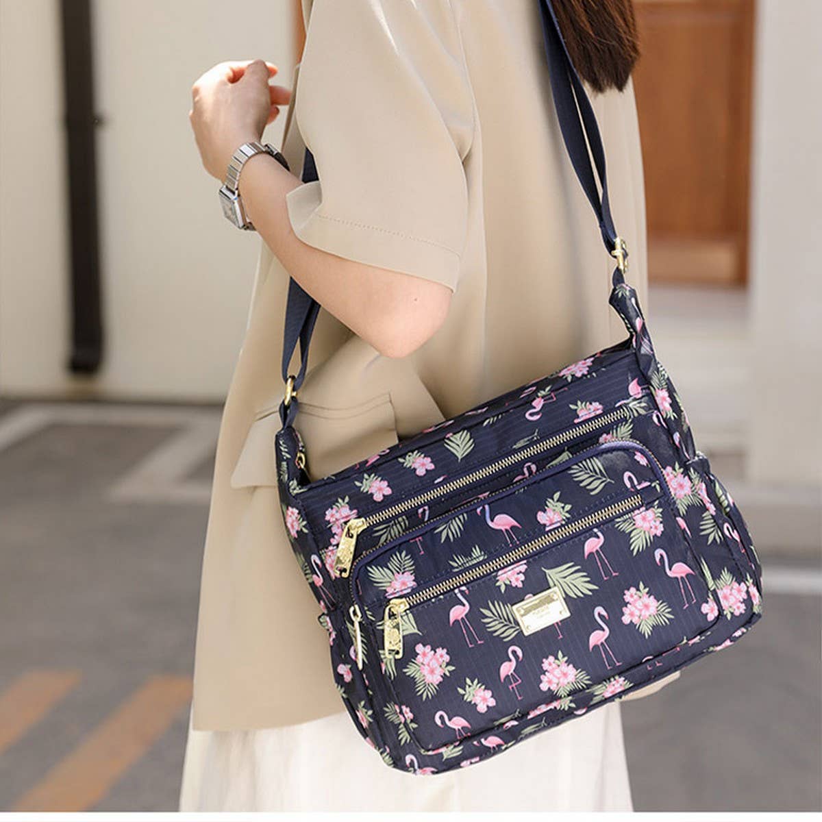 FASHION PRINTED NYLON SHOULDER CROSSBODY BAG_CWAB3526