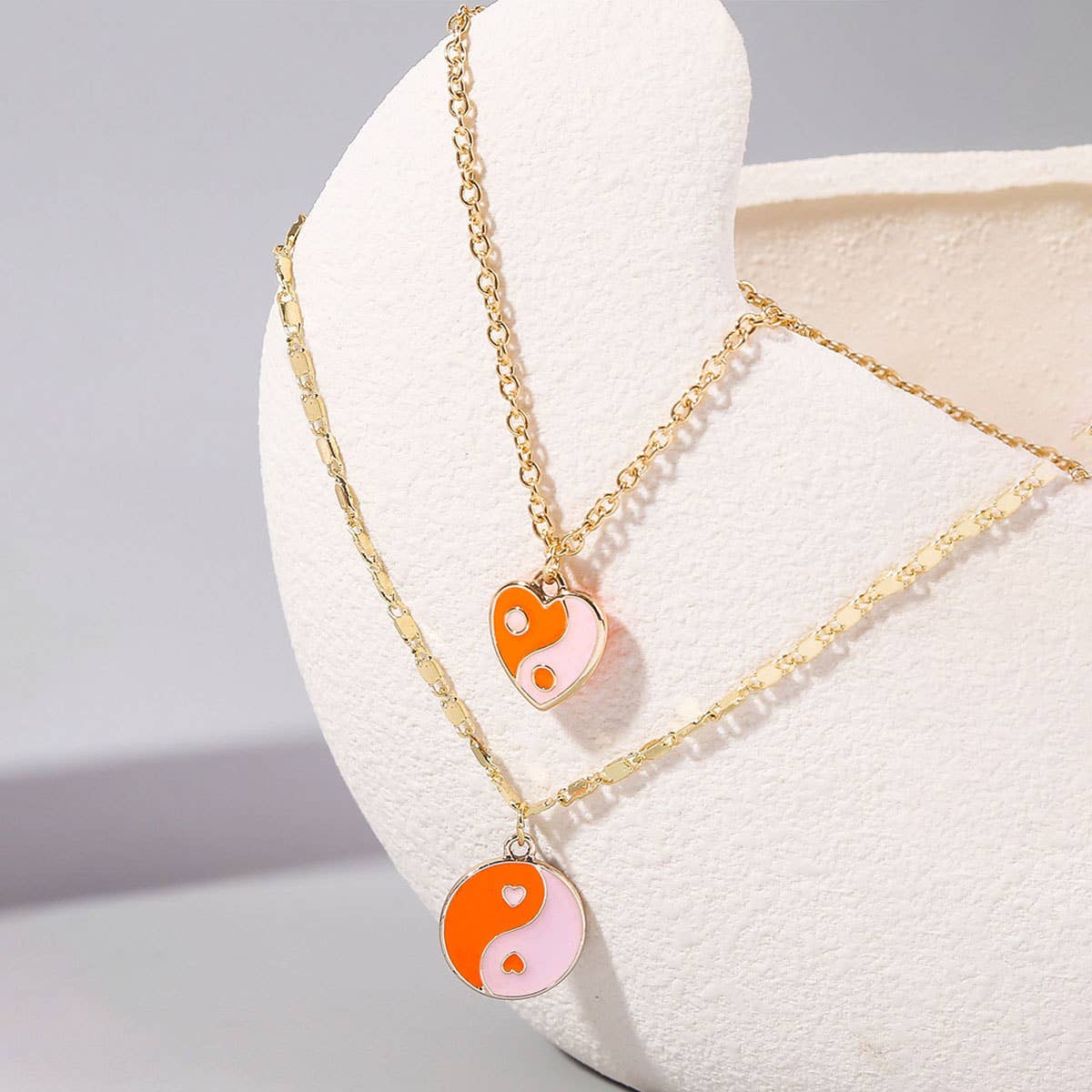 HEART CHARM LAYERED NECKLACE