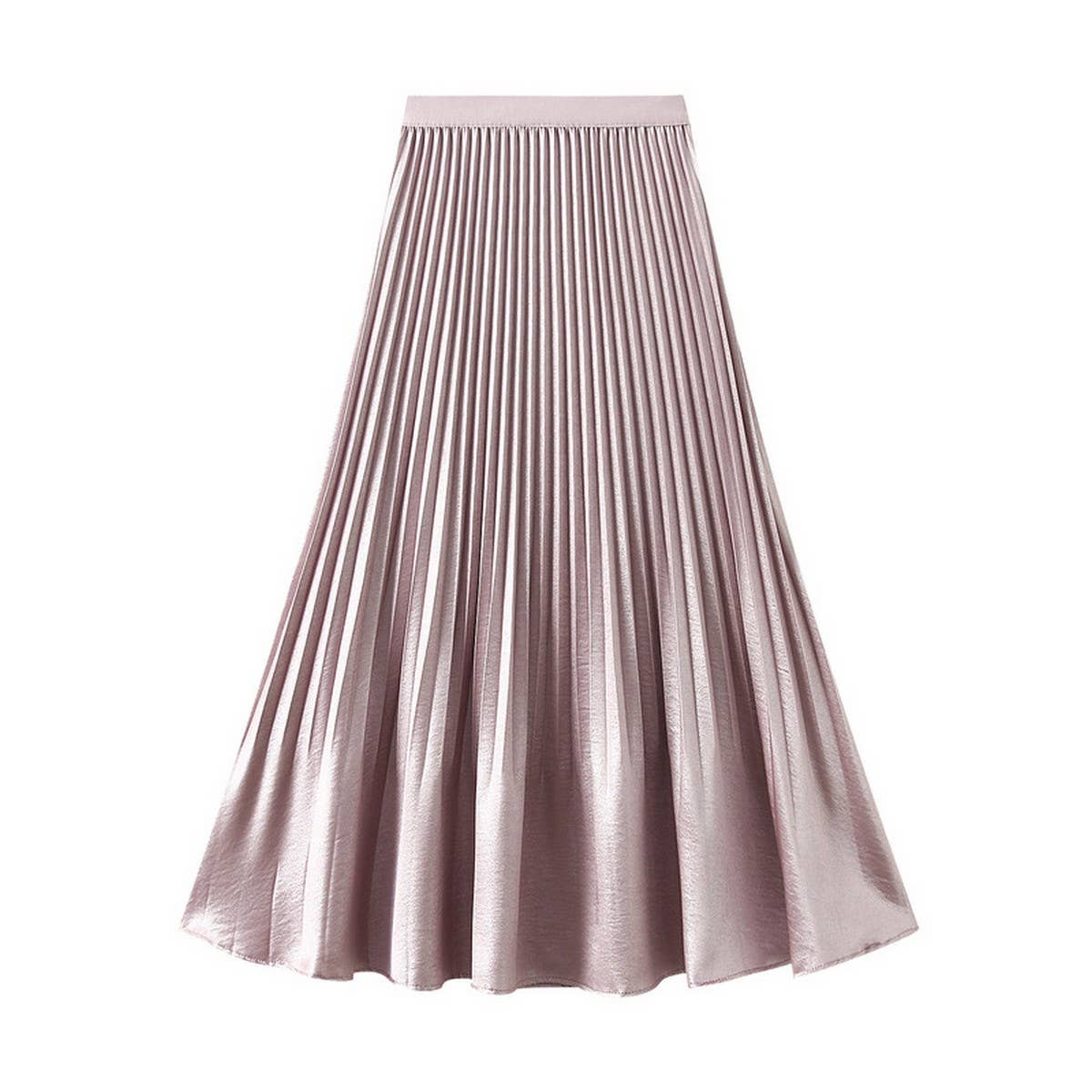 Pleated High-Waist Midi Skirt with Fishtail Design_CWBMS0342