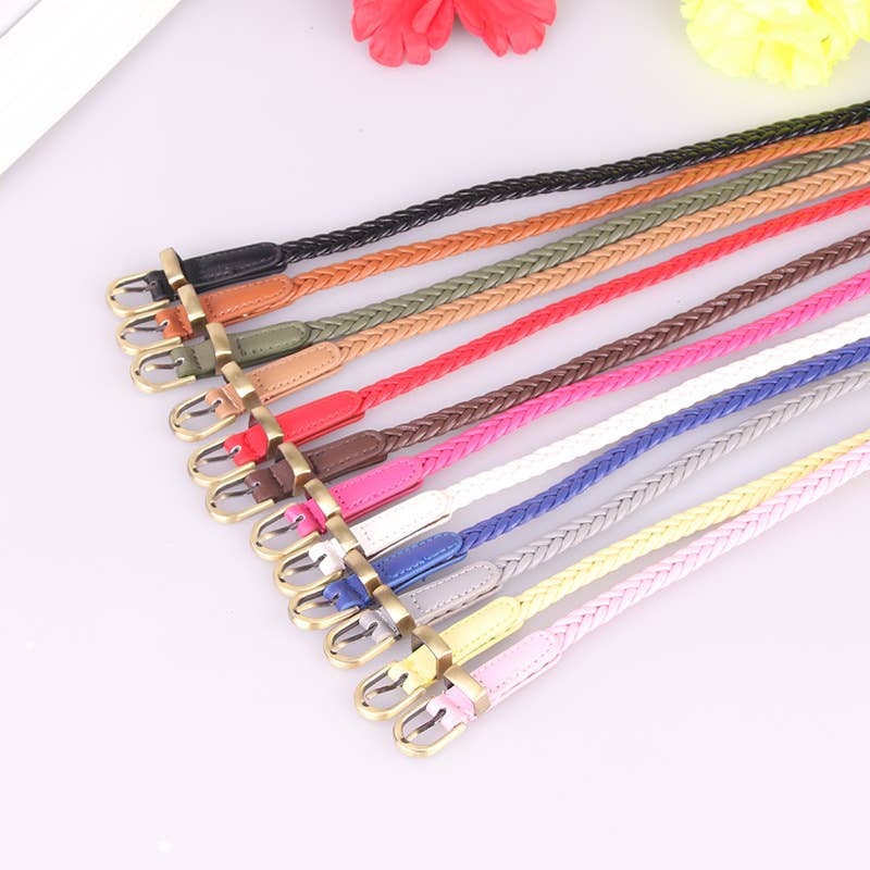 Hand-woven needle-buckle versatile waist belt