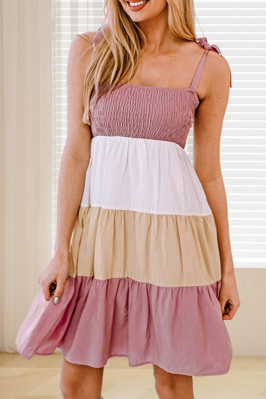 CWDHL0604_SLEEVELESS COLOR-MATCHING STRAPLESS DRESS