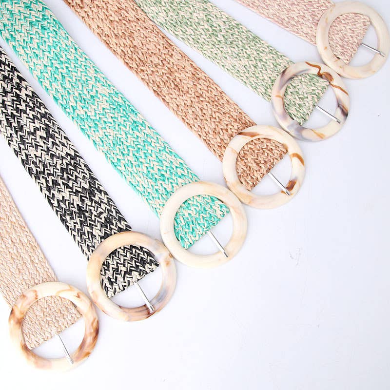 Fashionable and simple imitation straw woven belt