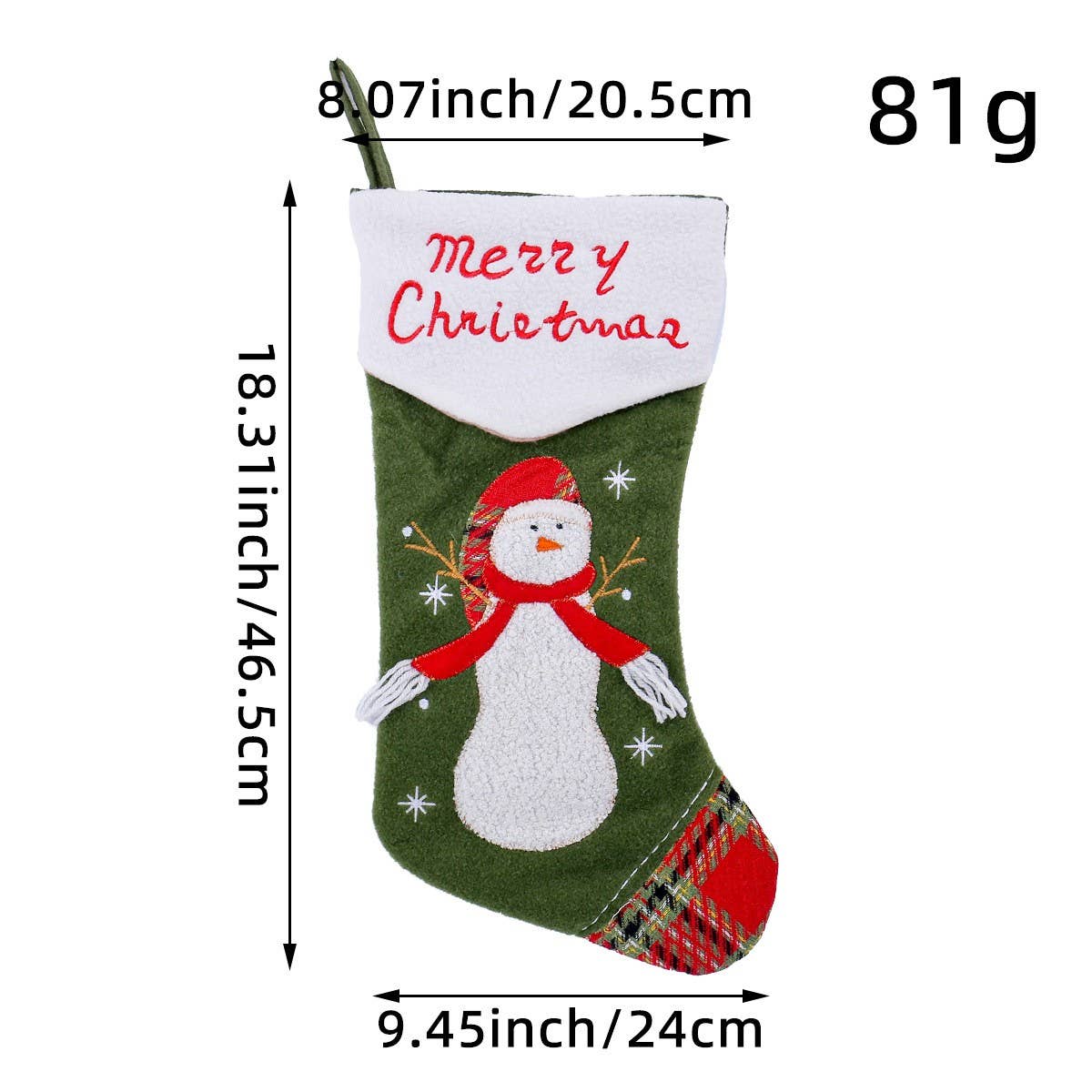 EMBROIDERED GIFT CHRISTMAS STOCKING CANDY BAG