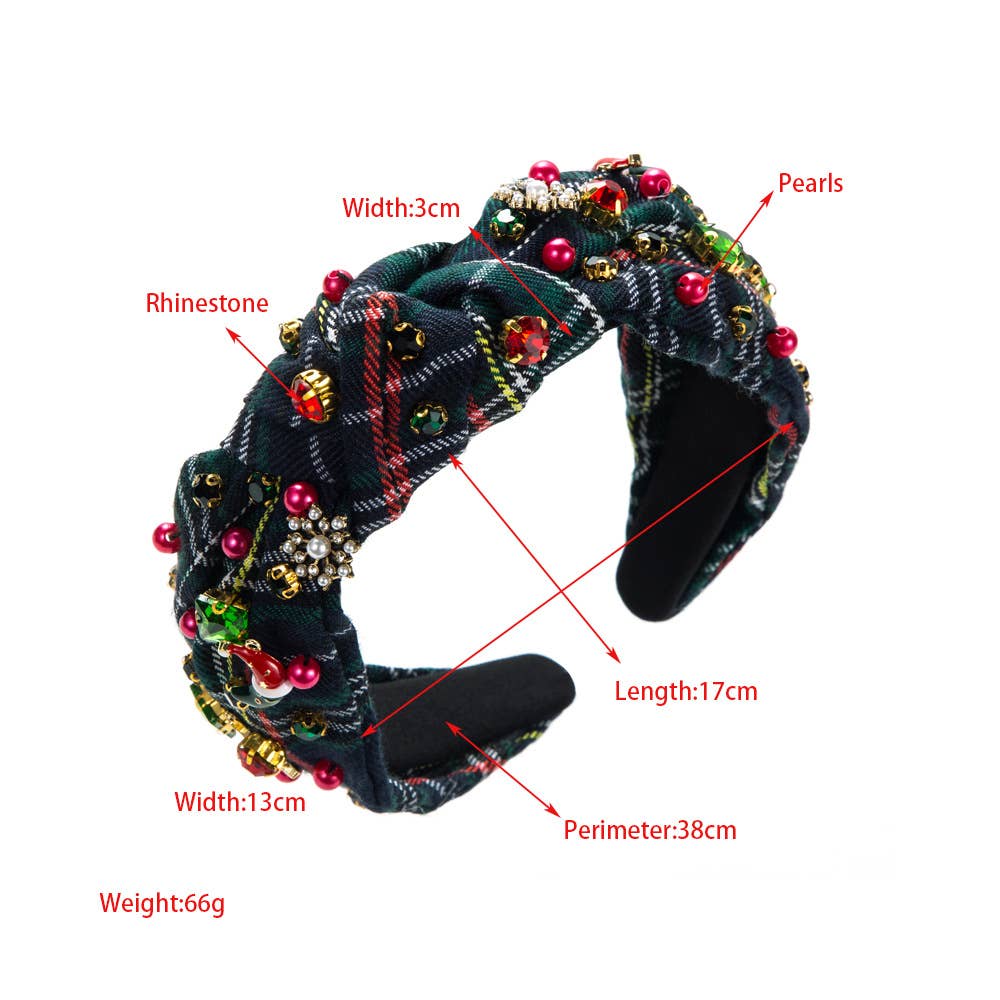 CHRISTMAS FABRIC KNOTTED CHRISTMAS HEADBAND