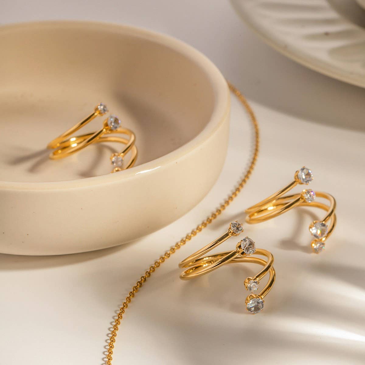 SIDE BY SIDE 4 DIAMOND OPEN RING