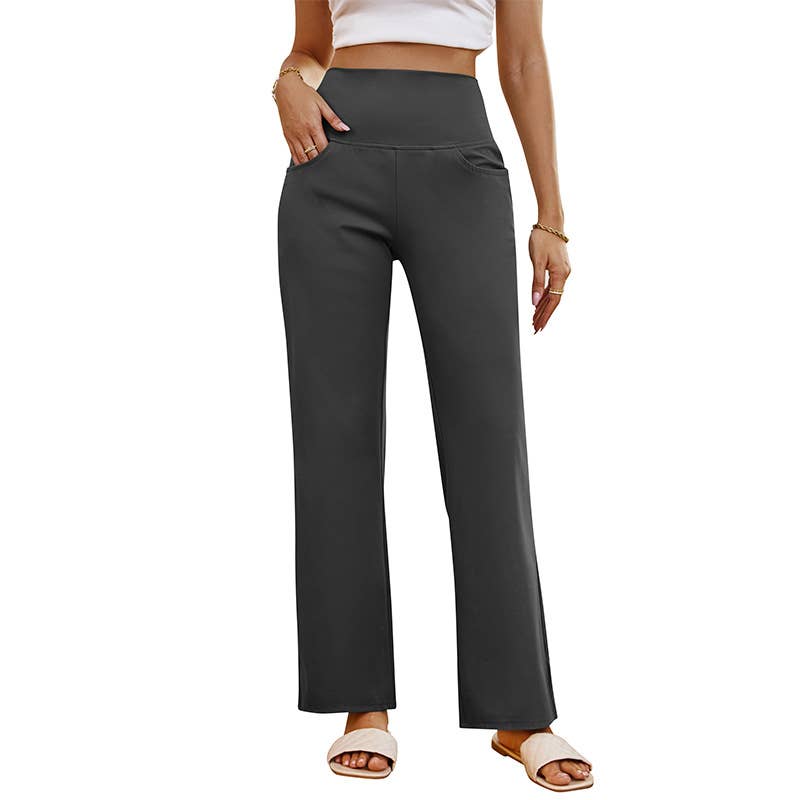 High-waist straight leg athleisure yoga pants