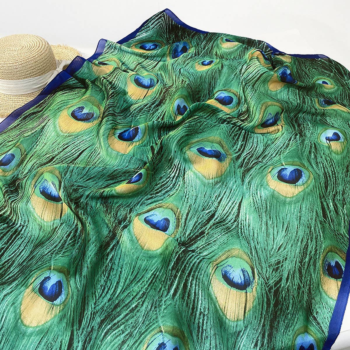 Color Plaid Satin Scarf Wrap for Summer Sun