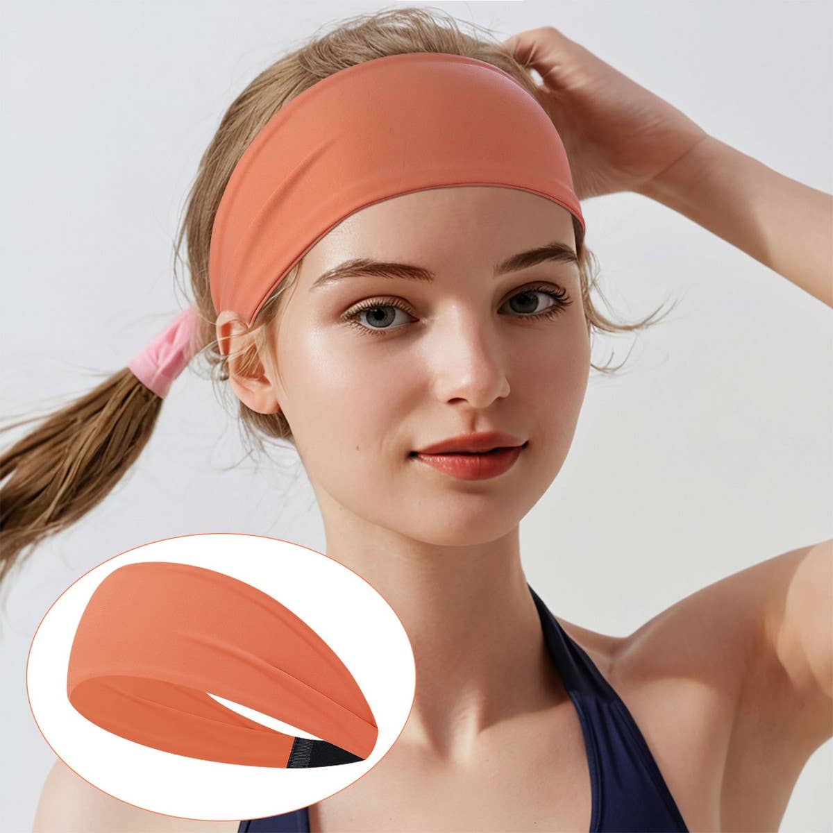 Wide Elastic Yoga Headband for Women Sweat-Wicking