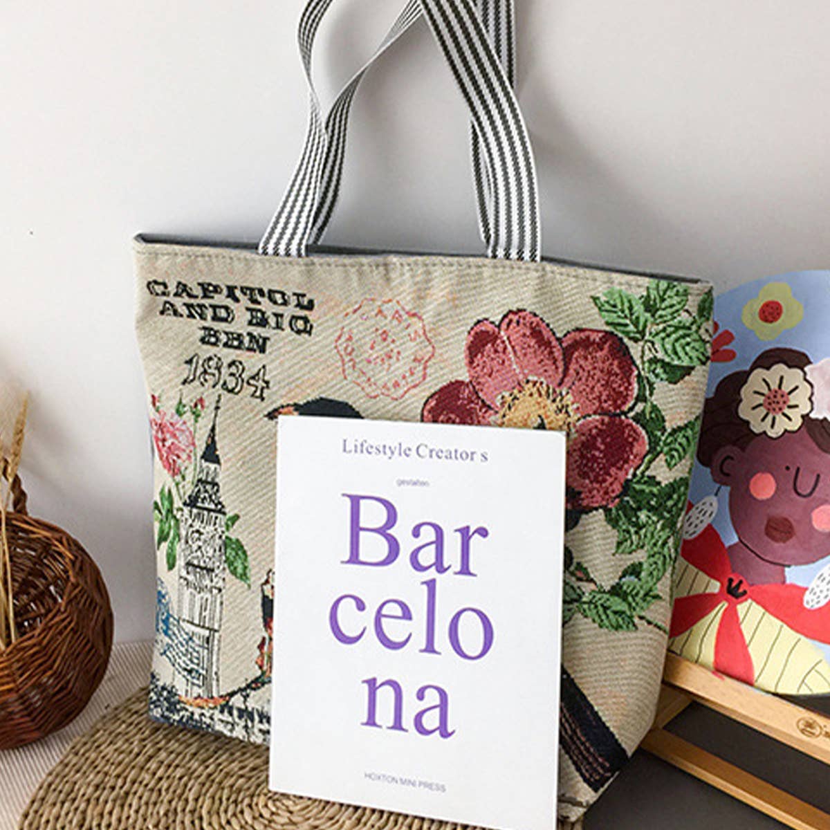 LARGE CAPACITY ETHNIC STYL CANVAS SHOULDER TOTE BAG_CWAB1670