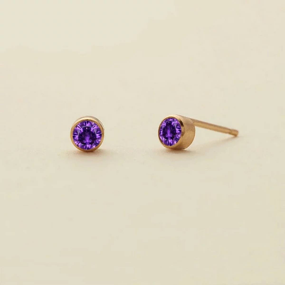 Zodiac Birthstone Zircon Stud Earrings Colorfast_CWAJE5027